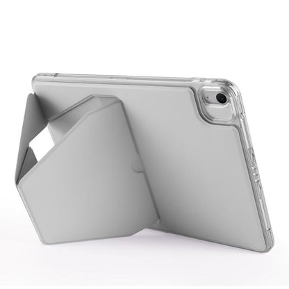 For iPad Air 13 2024 / 2025 Folding Magnetic Holder Acrylic Leather Back Tablet Case(Grey) - iPad Air 13 2025 / 2024 Cases by buy2fix | Online Shopping UK | buy2fix