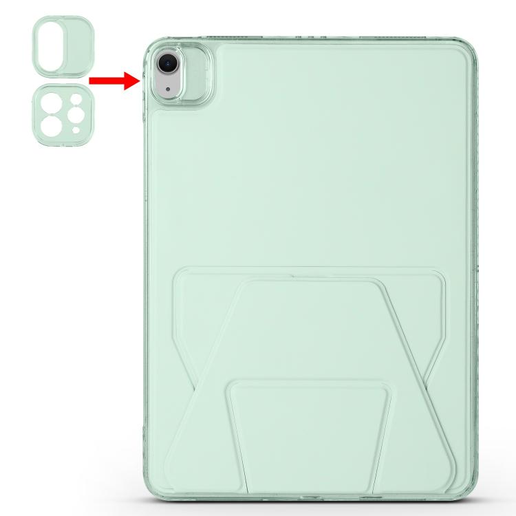 For iPad Air 13 2024 / 2025 Folding Magnetic Holder Acrylic Leather Back Tablet Case(Light Green) - iPad Air 13 2025 / 2024 Cases by buy2fix | Online Shopping UK | buy2fix