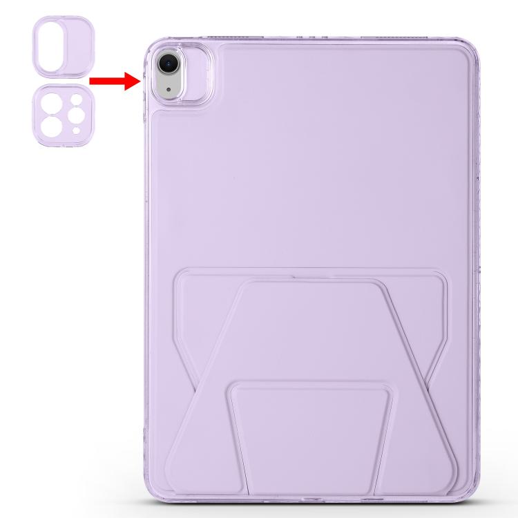For iPad Air 13 2024 / 2025 Folding Magnetic Holder Acrylic Leather Back Tablet Case(Purple) - iPad Air 13 2025 / 2024 Cases by buy2fix | Online Shopping UK | buy2fix