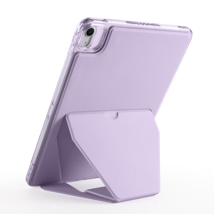 For iPad Air 13 2024 / 2025 Folding Magnetic Holder Acrylic Leather Back Tablet Case(Purple) - iPad Air 13 2025 / 2024 Cases by buy2fix | Online Shopping UK | buy2fix