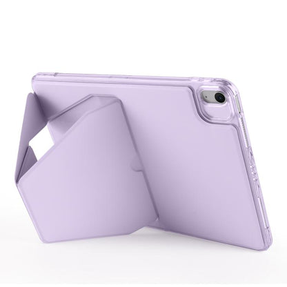 For iPad Air 13 2024 / 2025 Folding Magnetic Holder Acrylic Leather Back Tablet Case(Purple) - iPad Air 13 2025 / 2024 Cases by buy2fix | Online Shopping UK | buy2fix