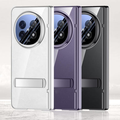 For OPPO Find N5 Integrated Privacy Transparent Electroplating Axis Hinge Fold Holder Phone Case(Black) - Find N5 Cases by buy2fix | Online Shopping UK | buy2fix