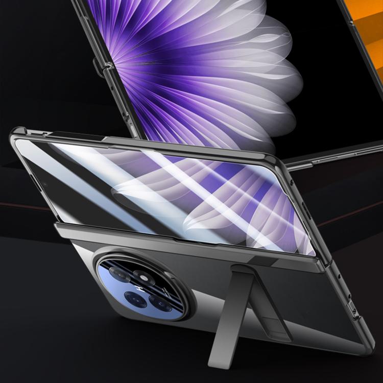 For OPPO Find N5 Integrated Privacy Transparent Electroplating Axis Hinge Fold Holder Phone Case(Black) - Find N5 Cases by buy2fix | Online Shopping UK | buy2fix