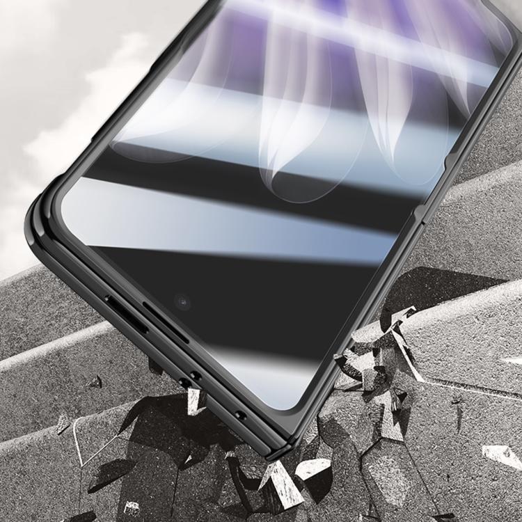 For OPPO Find N5 Integrated Privacy Transparent Electroplating Axis Hinge Fold Holder Phone Case(Black) - Find N5 Cases by buy2fix | Online Shopping UK | buy2fix