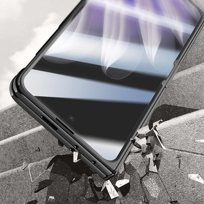 For OPPO Find N5 Integrated Privacy Transparent Electroplating Axis Hinge Fold Holder Phone Case(Purple) - Find N5 Cases by buy2fix | Online Shopping UK | buy2fix