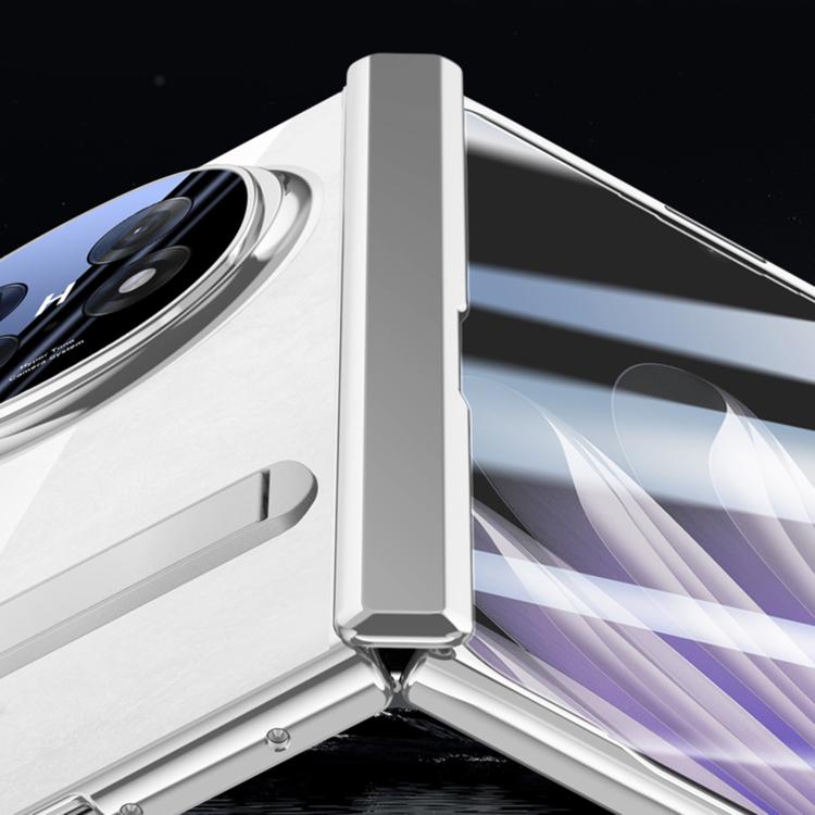 For OPPO Find N5 Integrated Privacy Transparent Electroplating Axis Hinge Fold Holder Phone Case(Purple) - Find N5 Cases by buy2fix | Online Shopping UK | buy2fix