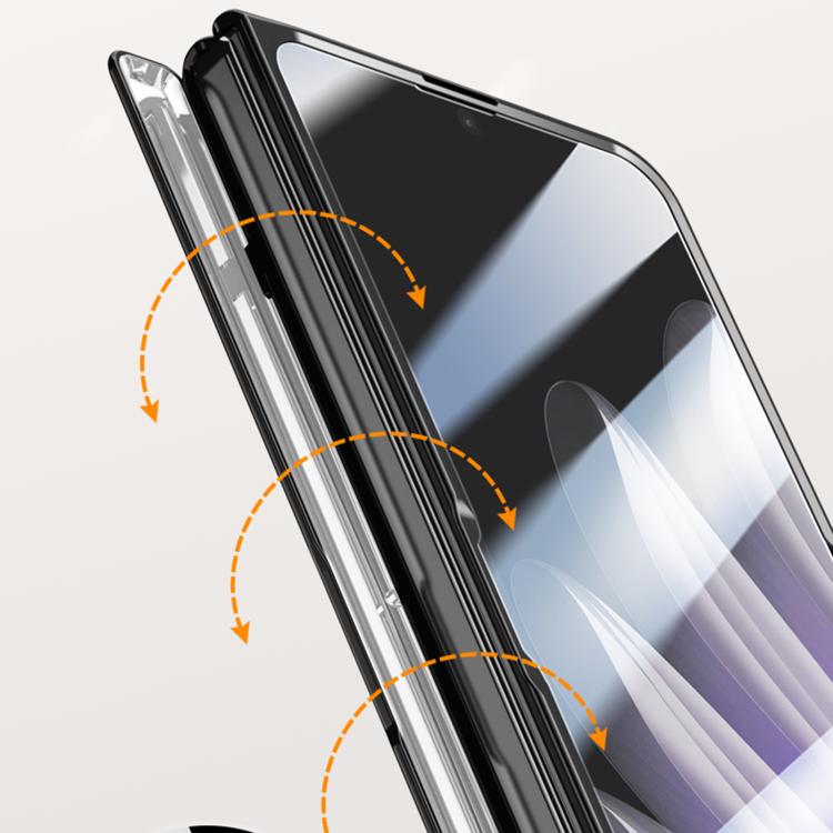 For OPPO Find N5 Integrated Privacy Transparent Electroplating Axis Hinge Fold Holder Phone Case(Purple) - Find N5 Cases by buy2fix | Online Shopping UK | buy2fix