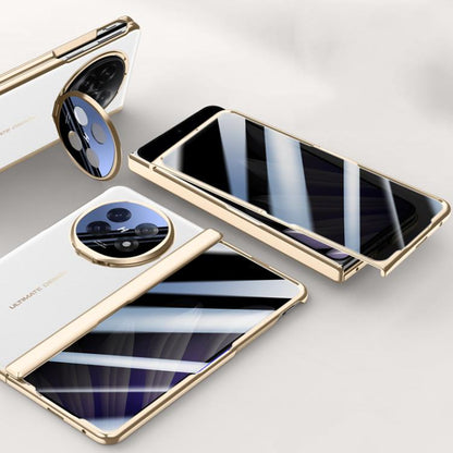 For OPPO Find N5 Integrated Privacy Electroplating Leather Hinge Lens Holder Phone Case(White) - Find N5 Cases by buy2fix | Online Shopping UK | buy2fix