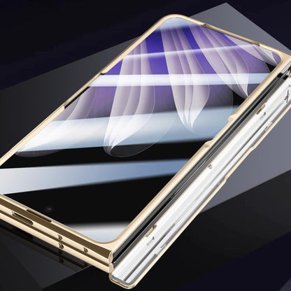 For OPPO Find N5 Integrated Privacy Electroplating Leather Hinge Lens Holder Phone Case(Red) - Find N5 Cases by buy2fix | Online Shopping UK | buy2fix