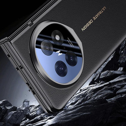 For OPPO Find N5 Integrated Privacy Electroplating Leather Hinge Lens Holder Phone Case(Red) - Find N5 Cases by buy2fix | Online Shopping UK | buy2fix