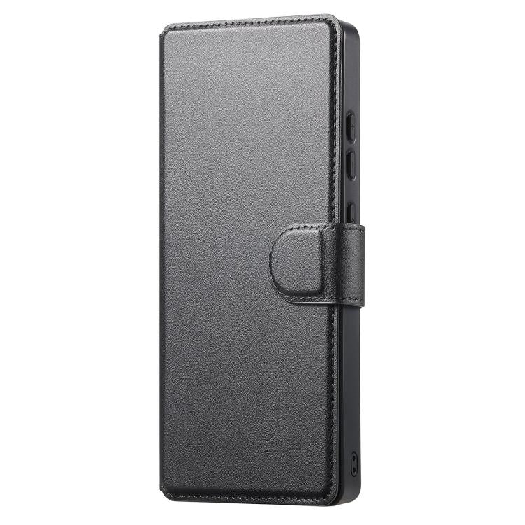 For Samsung Galaxy S25 Ultra 5G CaseNeo Finger Grip Strap MagSafe Leather Phone Case(Black) - Galaxy S25 Ultra 5G Cases by CaseNeo | Online Shopping UK | buy2fix