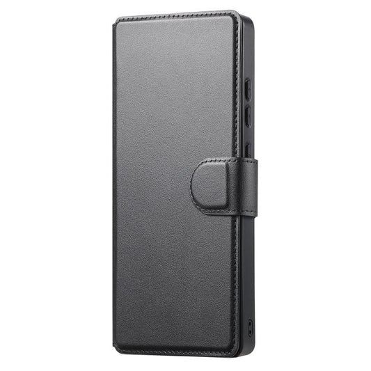 For Samsung Galaxy S25 Ultra 5G CaseNeo Finger Grip Strap MagSafe Leather Phone Case(Black) - Galaxy S25 Ultra 5G Cases by CaseNeo | Online Shopping UK | buy2fix