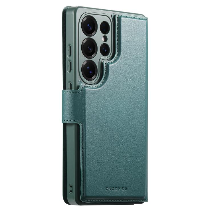 For Samsung Galaxy S25 Ultra 5G CaseNeo Finger Grip Strap MagSafe Leather Phone Case(Green) - Galaxy S25 Ultra 5G Cases by CaseNeo | Online Shopping UK | buy2fix