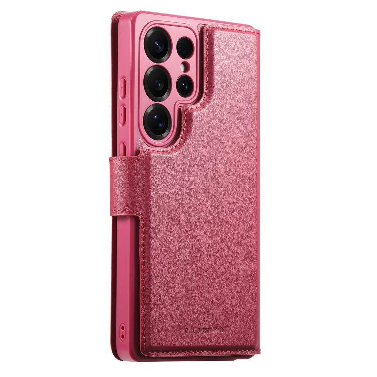 For Samsung Galaxy S25 Ultra 5G CaseNeo Finger Grip Strap MagSafe Leather Phone Case(Red) - Galaxy S25 Ultra 5G Cases by CaseNeo | Online Shopping UK | buy2fix