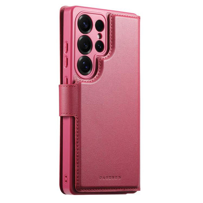 For Samsung Galaxy S25 Ultra 5G CaseNeo Finger Grip Strap MagSafe Leather Phone Case(Red) - Galaxy S25 Ultra 5G Cases by CaseNeo | Online Shopping UK | buy2fix