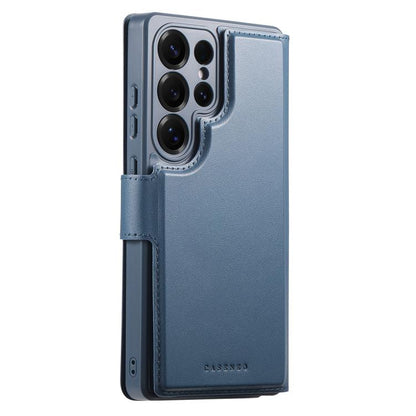 For Samsung Galaxy S25 Ultra 5G CaseNeo Finger Grip Strap MagSafe Leather Phone Case(Blue) - Galaxy S25 Ultra 5G Cases by CaseNeo | Online Shopping UK | buy2fix
