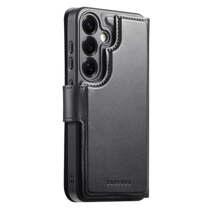 For Samsung Galaxy S25 / S24 5G CaseNeo Finger Grip Strap MagSafe Leather Phone Case(Black) - Galaxy S25 5G Cases by CaseNeo | Online Shopping UK | buy2fix