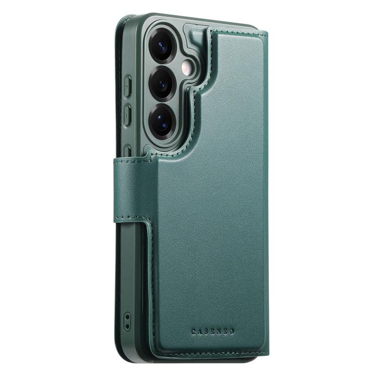 For Samsung Galaxy S25+ / S24+ 5G CaseNeo Finger Grip Strap MagSafe Leather Phone Case(Green) - Galaxy S25+ 5G Cases by CaseNeo | Online Shopping UK | buy2fix