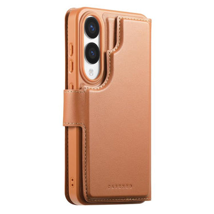 For Samsung Galaxy S25 Edge 5G CaseNeo Finger Grip Strap MagSafe Leather Phone Case(Brown) - Galaxy S25 Edge 5G Cases by CaseNeo | Online Shopping UK | buy2fix