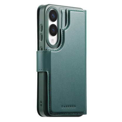 For Samsung Galaxy S25 Edge 5G CaseNeo Finger Grip Strap MagSafe Leather Phone Case(Green) - Galaxy S25 Edge 5G Cases by CaseNeo | Online Shopping UK | buy2fix