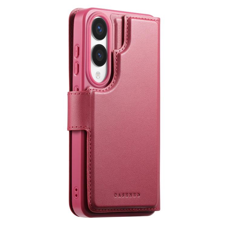 For Samsung Galaxy S25 Edge 5G CaseNeo Finger Grip Strap MagSafe Leather Phone Case(Red) - Galaxy S25 Edge 5G Cases by CaseNeo | Online Shopping UK | buy2fix
