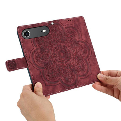 For iPhone Air Mandala Embossed Retro Frosted Leather Phone Case(Red) - iPhone Air Cases by buy2fix | Online Shopping UK | buy2fix