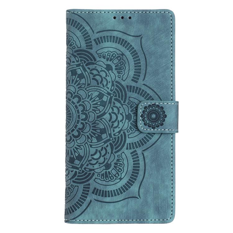 For iPhone Air Mandala Embossed Retro Frosted Leather Phone Case(Blue) - iPhone Air Cases by buy2fix | Online Shopping UK | buy2fix