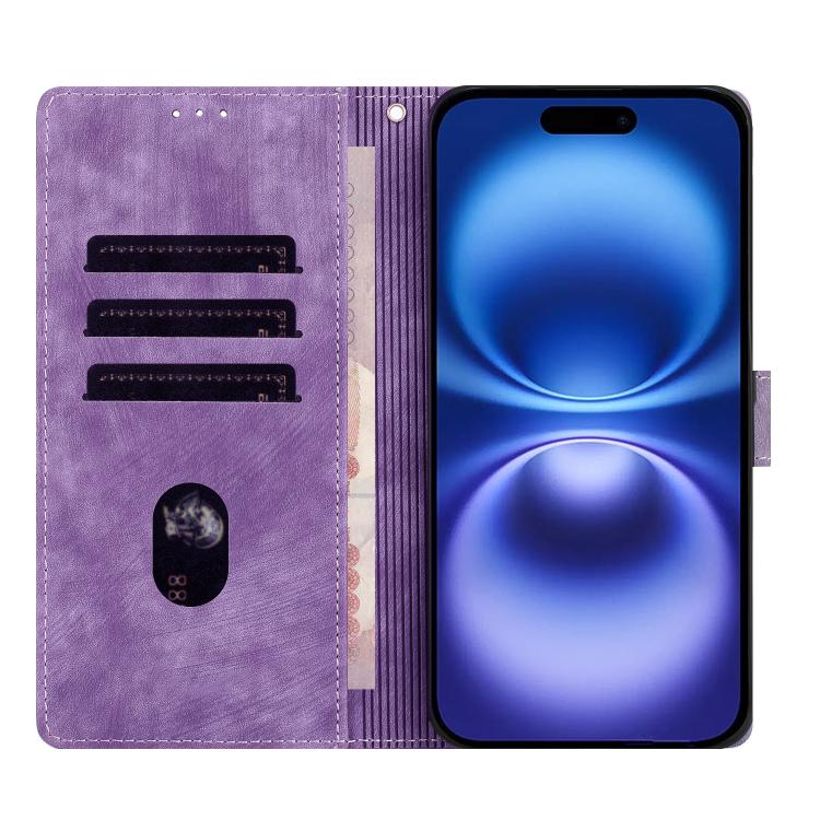 For iPhone Air Mandala Embossed Retro Frosted Leather Phone Case(Purple) - iPhone Air Cases by buy2fix | Online Shopping UK | buy2fix