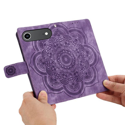 For iPhone Air Mandala Embossed Retro Frosted Leather Phone Case(Purple) - iPhone Air Cases by buy2fix | Online Shopping UK | buy2fix