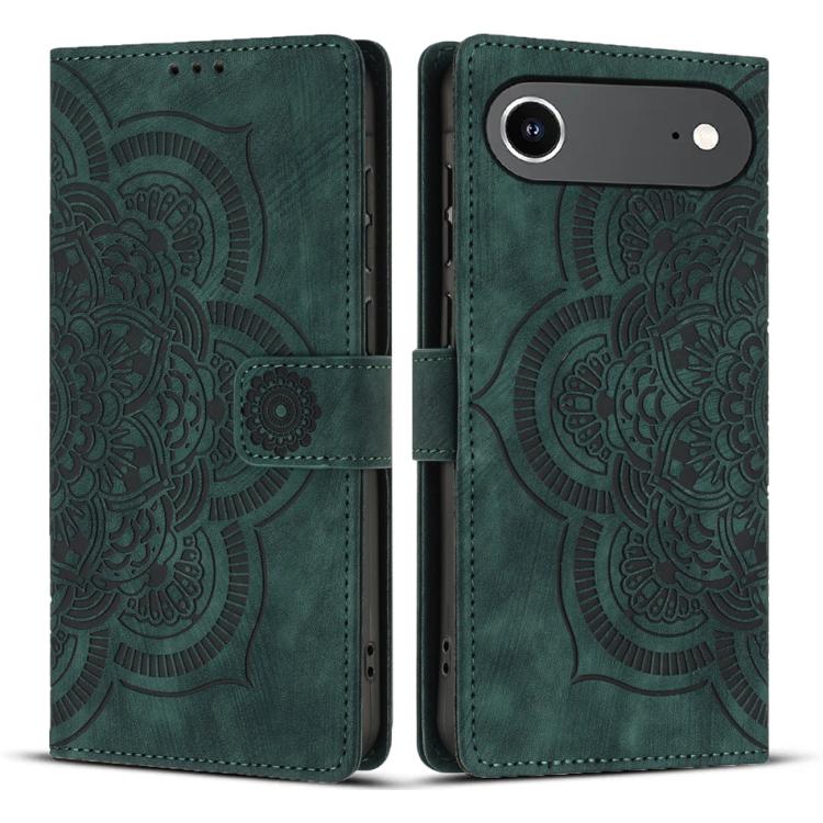 For iPhone Air Mandala Embossed Retro Frosted Leather Phone Case(Green) - iPhone Air Cases by buy2fix | Online Shopping UK | buy2fix
