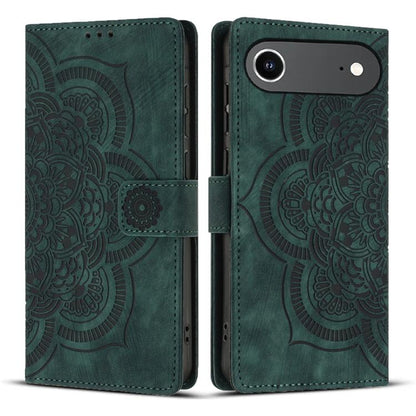 For iPhone Air Mandala Embossed Retro Frosted Leather Phone Case(Green) - iPhone Air Cases by buy2fix | Online Shopping UK | buy2fix