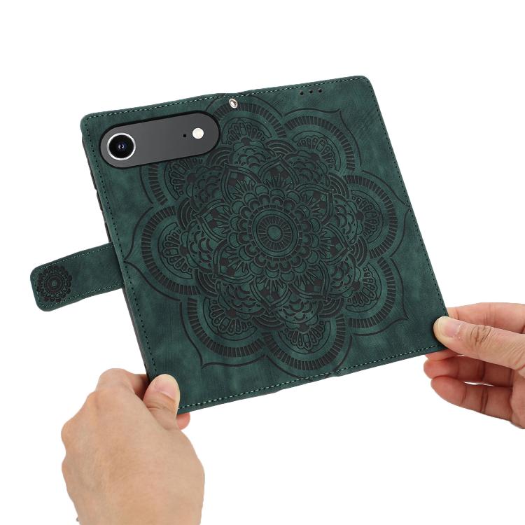 For iPhone Air Mandala Embossed Retro Frosted Leather Phone Case(Green) - iPhone Air Cases by buy2fix | Online Shopping UK | buy2fix