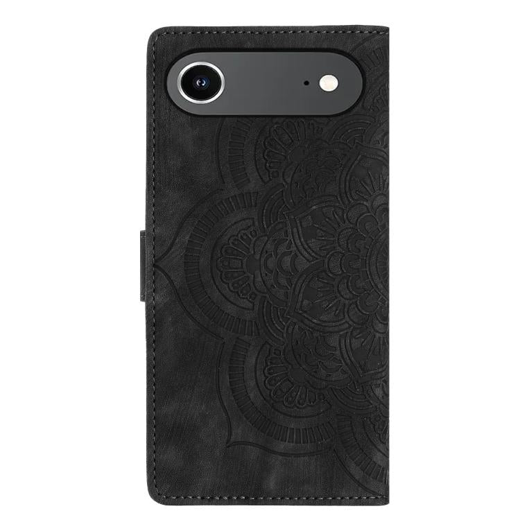 For iPhone Air Mandala Embossed Retro Frosted Leather Phone Case(Black) - iPhone Air Cases by buy2fix | Online Shopping UK | buy2fix