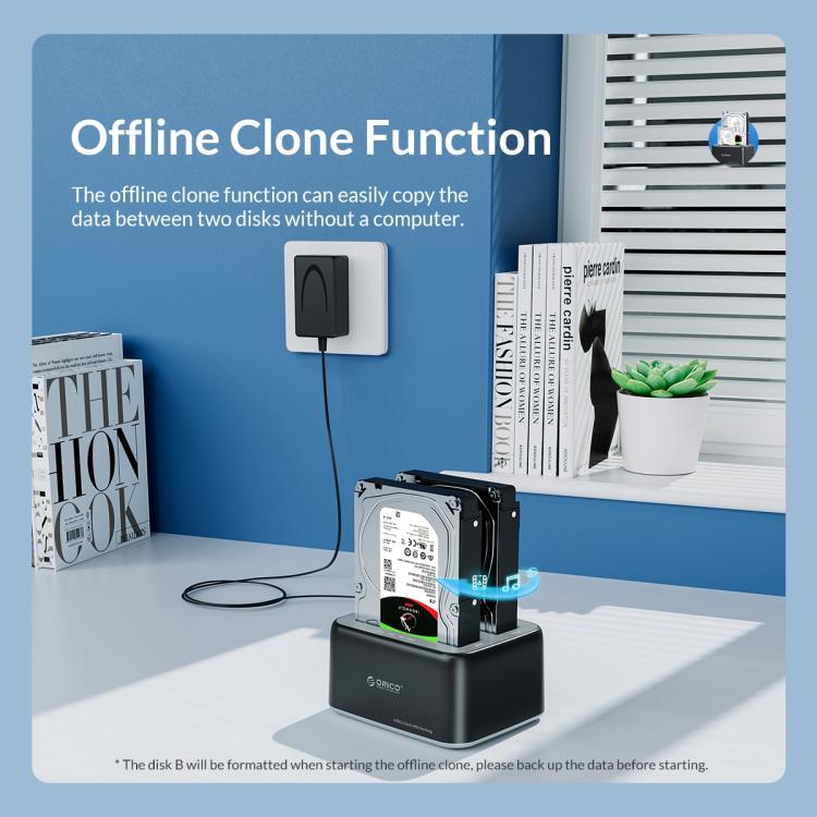 ORICO 6819C3 2.5 / 3.5 inch HDD / SSD Single Bay SATA Drive Docking Station, US Plug(Black) - HDD Enclosure by ORICO | Online Shopping UK | buy2fix