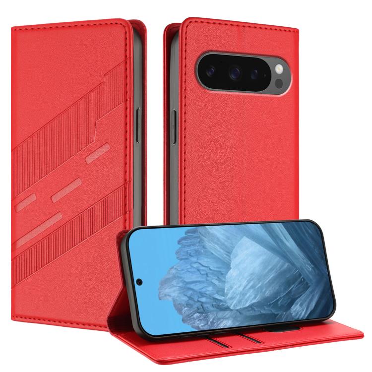 For Google Pixel 10 / 10 Pro Embossed Multi-functional Wallet Retro Leather Phone Case(Red) - Google Cases by buy2fix | Online Shopping UK | buy2fix