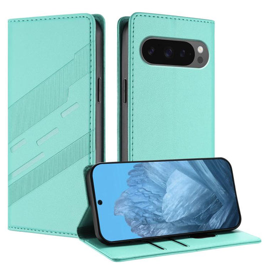 For Google Pixel 10 / 10 Pro Embossed Multi-functional Wallet Retro Leather Phone Case(Mint Green) - Google Cases by buy2fix | Online Shopping UK | buy2fix