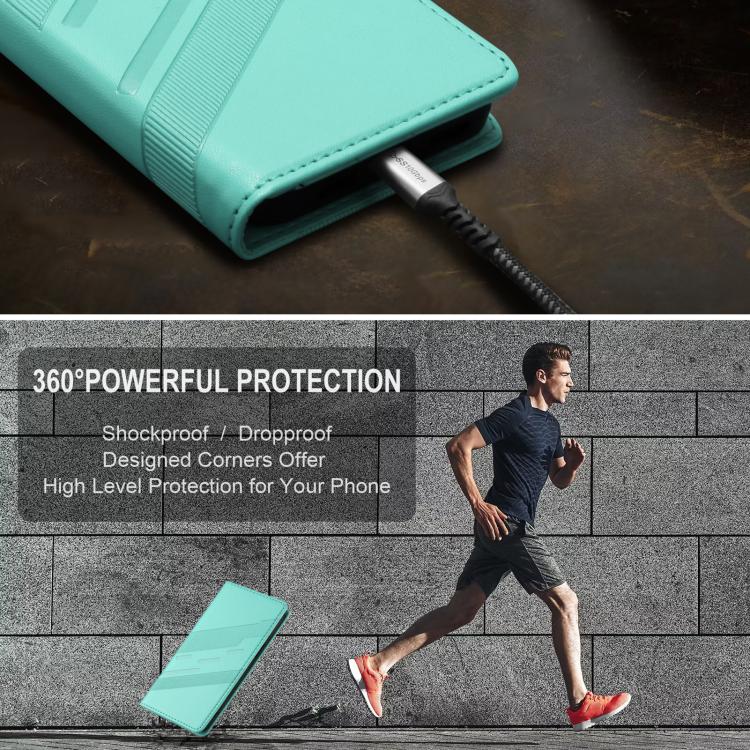 For Google Pixel 10 Pro XL Embossed Multi-functional Wallet Retro Leather Phone Case(Mint Green) - Google Cases by buy2fix | Online Shopping UK | buy2fix