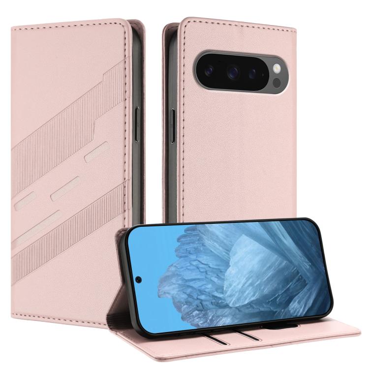 For Google Pixel 10 Pro XL Embossed Multi-functional Wallet Retro Leather Phone Case(Pink) - Google Cases by buy2fix | Online Shopping UK | buy2fix