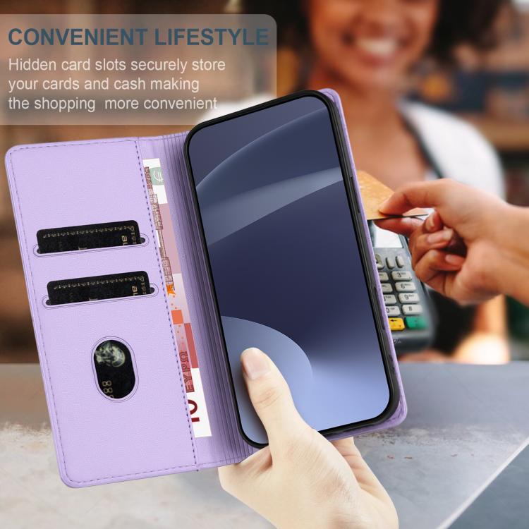 For Google Pixel 10 Pro XL Embossed Multi-functional Wallet Retro Leather Phone Case(Light Purple) - Google Cases by buy2fix | Online Shopping UK | buy2fix