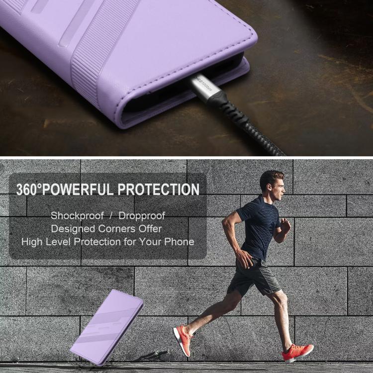For Google Pixel 10 Pro XL Embossed Multi-functional Wallet Retro Leather Phone Case(Light Purple) - Google Cases by buy2fix | Online Shopping UK | buy2fix
