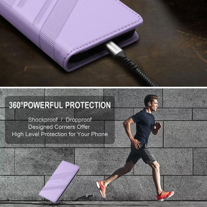 For Google Pixel 10 Pro XL Embossed Multi-functional Wallet Retro Leather Phone Case(Light Purple) - Google Cases by buy2fix | Online Shopping UK | buy2fix