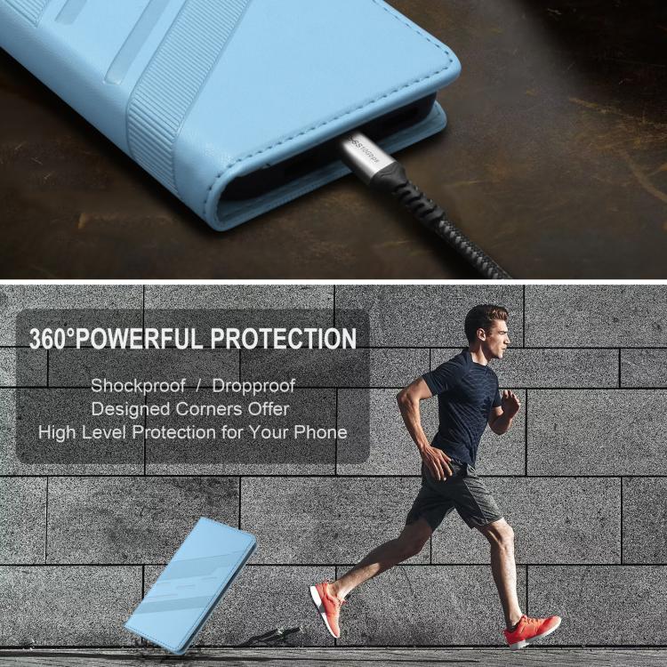 For Google Pixel 10 Pro XL Embossed Multi-functional Wallet Retro Leather Phone Case(Light Blue) - Google Cases by buy2fix | Online Shopping UK | buy2fix