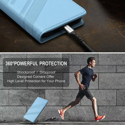 For Google Pixel 10 Pro XL Embossed Multi-functional Wallet Retro Leather Phone Case(Light Blue) - Google Cases by buy2fix | Online Shopping UK | buy2fix
