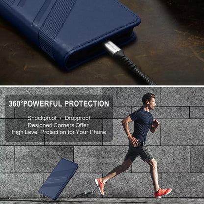 For iPhone Air Embossed Multi-functional Wallet Retro Leather Phone Case(Dark Blue) - iPhone Air Cases by buy2fix | Online Shopping UK | buy2fix