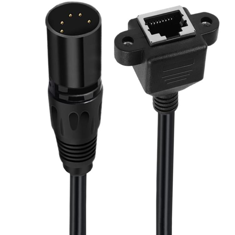 XLR 5 Pin Male to RJ45 Female Audio Cable, Length: 30cm(Black) - Lan Cable and Tools by buy2fix | Online Shopping UK | buy2fix