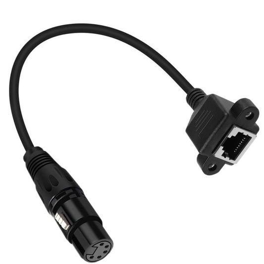 XLR 5 Pin Female to RJ45 Female Audio Cable, Length: 30cm(Black) - Lan Cable and Tools by buy2fix | Online Shopping UK | buy2fix