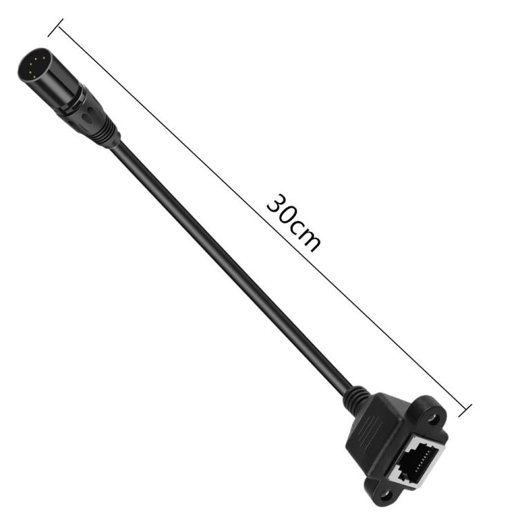 XLR 5 Pin Female to RJ45 Female Audio Cable, Length: 30cm(Black) - Lan Cable and Tools by buy2fix | Online Shopping UK | buy2fix