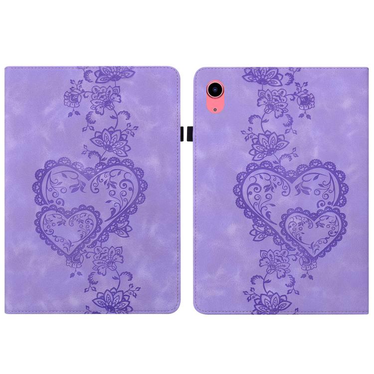 For iPad 2025 / 2022 Love Hearts Embossed Leather Smart Tablet Case(Purple) - iPad 2025 / 2022 Cases by buy2fix | Online Shopping UK | buy2fix