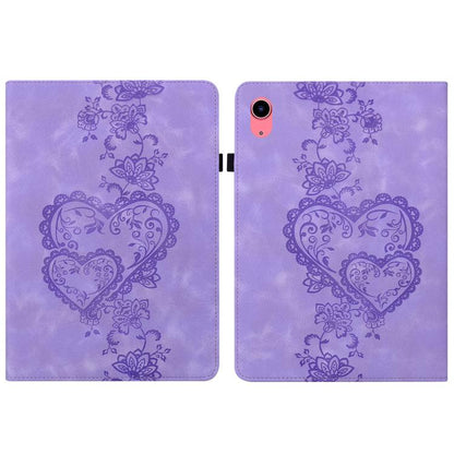 For iPad 2025 / 2022 Love Hearts Embossed Leather Smart Tablet Case(Purple) - iPad 2025 / 2022 Cases by buy2fix | Online Shopping UK | buy2fix