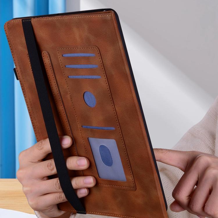 For iPad Air 11 2025 / 2024 Love Hearts Embossed Leather Smart Tablet Case(Brown) - iPad Air 11 2025 / 2024 Cases by buy2fix | Online Shopping UK | buy2fix